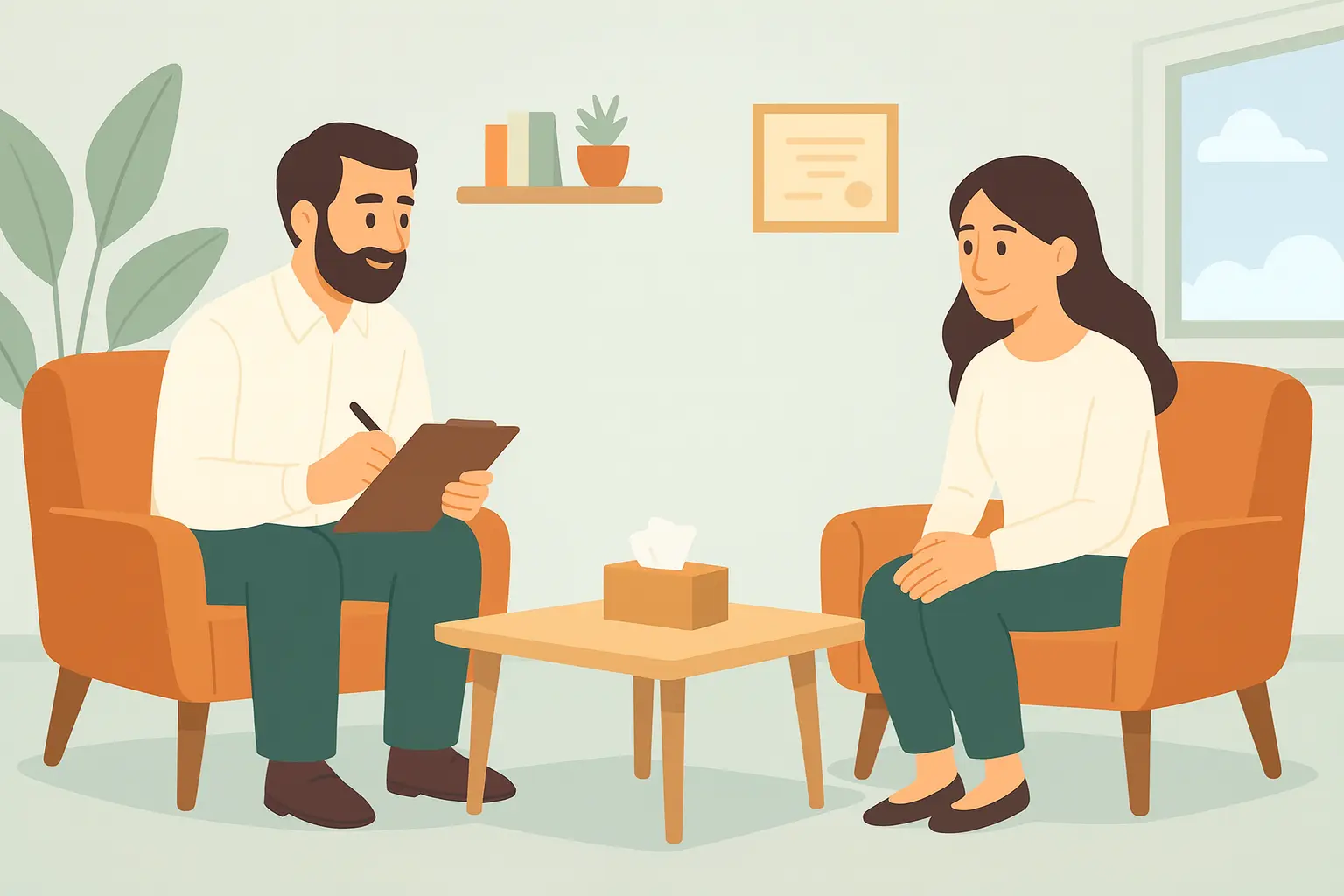 Illustration symbolisant l’accompagnement des personnes en souffrance psychique